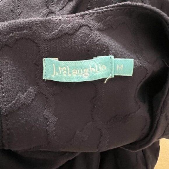 J. McLaughlin Catalyst Dress Blue Palm Spring Jacquard Women's Size Medium Crew - Picture 11 of 12